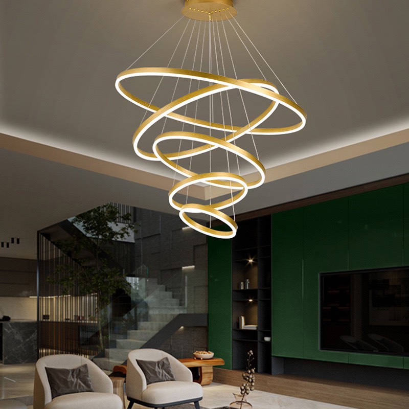 Đèn-thả-5-vòng-tròn-THD7051T5-Vàng